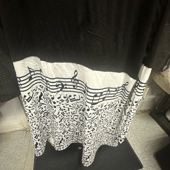 Plus Size Colorblock Musical Notes Print Cardigan - Black - Picture 7 of 9